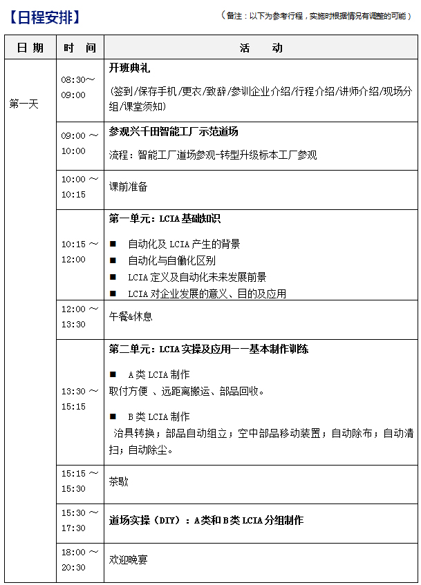 2018年12月份LCIA低成本自動化課程招生啦！