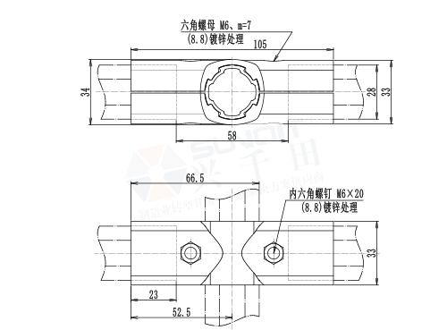 外抱十字接頭尺寸圖