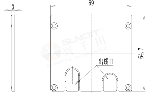 鋁合金線槽端蓋尺寸圖