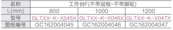 工作臺(tái)F(不帶層板和腳輪)